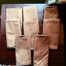 NWT Pier 1 Brown 100% Cotton Cloth Napkins (8) Scalloped 19.5" Repel & Resist