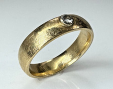 Vintage TW 14k Yellow Gold Diamond Men's Smooth Wedding Band Ring Sz 12