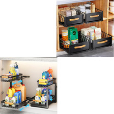 1PC Pull Out Cabinet Organizer Fixed with Adhesive Nano Film 2Pack under Sink Or