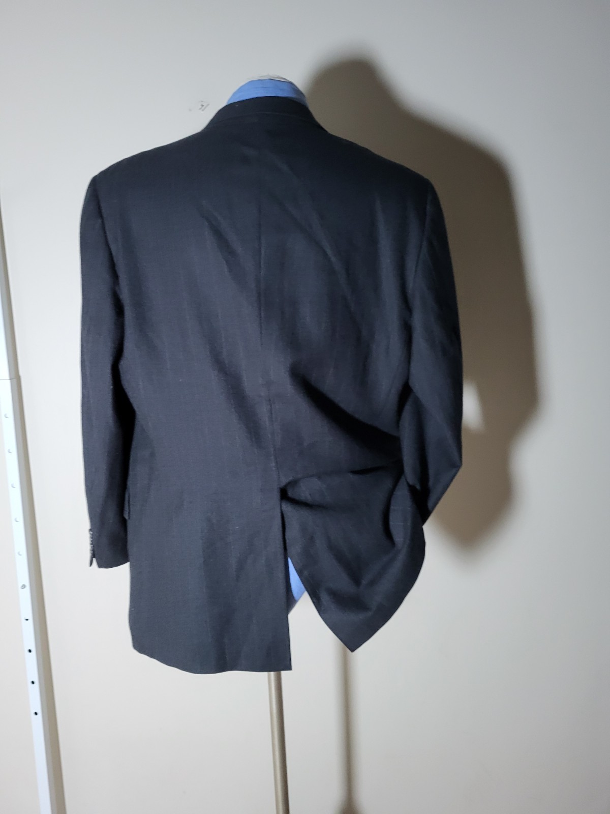 Vintage Burberry's Charcoal Gray Flannel Stripe Suit 46L Jacket Blazer Pants W40 image 5