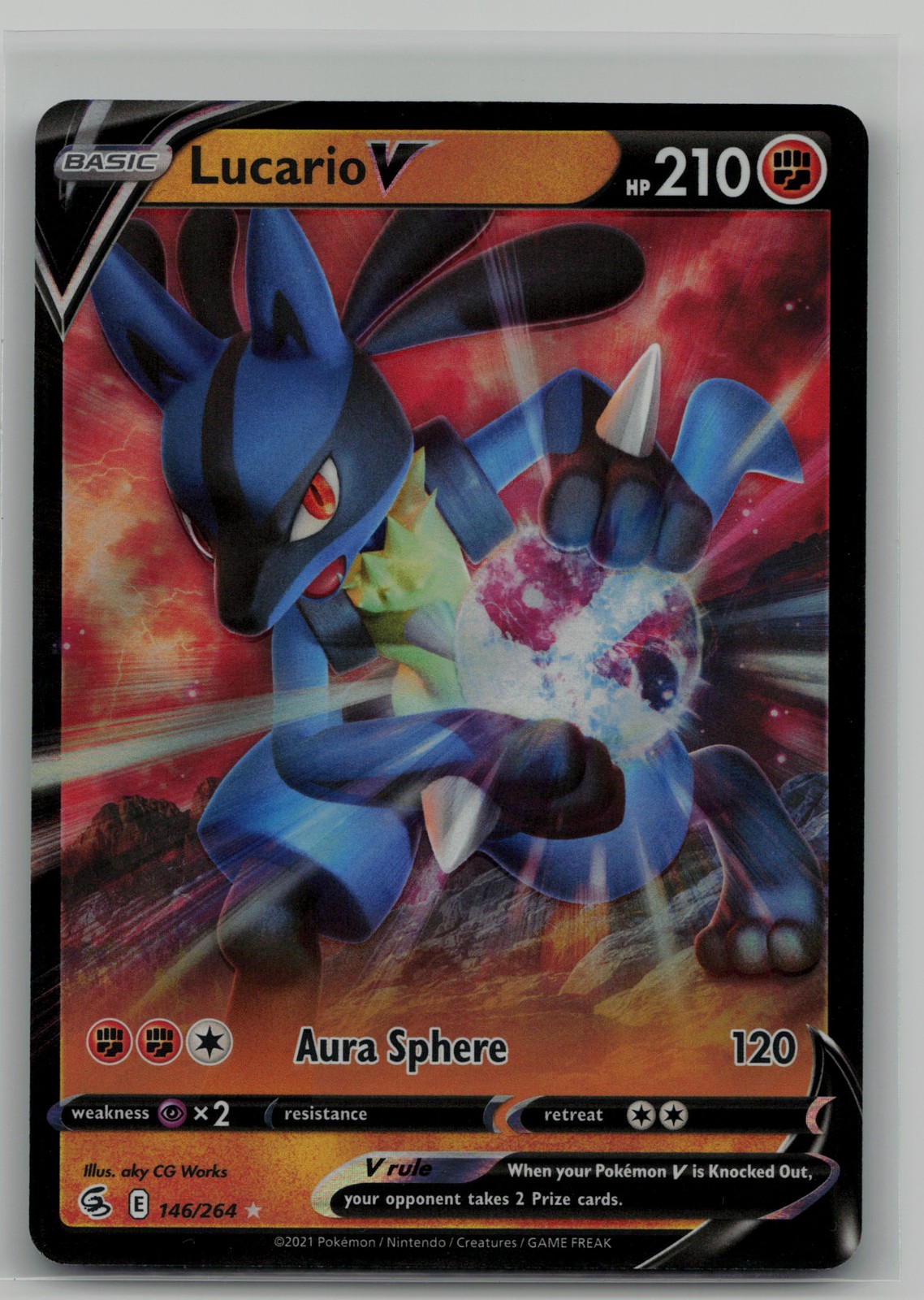 Lucario V Ultra Rare SWSH08: Fusion Strike 146/264 NM