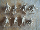 1972 MARX  Desert Fox Playset set of 8 (of 16) tan 2nd series G.I.s