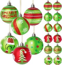 12 Pcs 2.4 Inch Christmas Ball Ornaments for Tree,Red and Green Glittering...