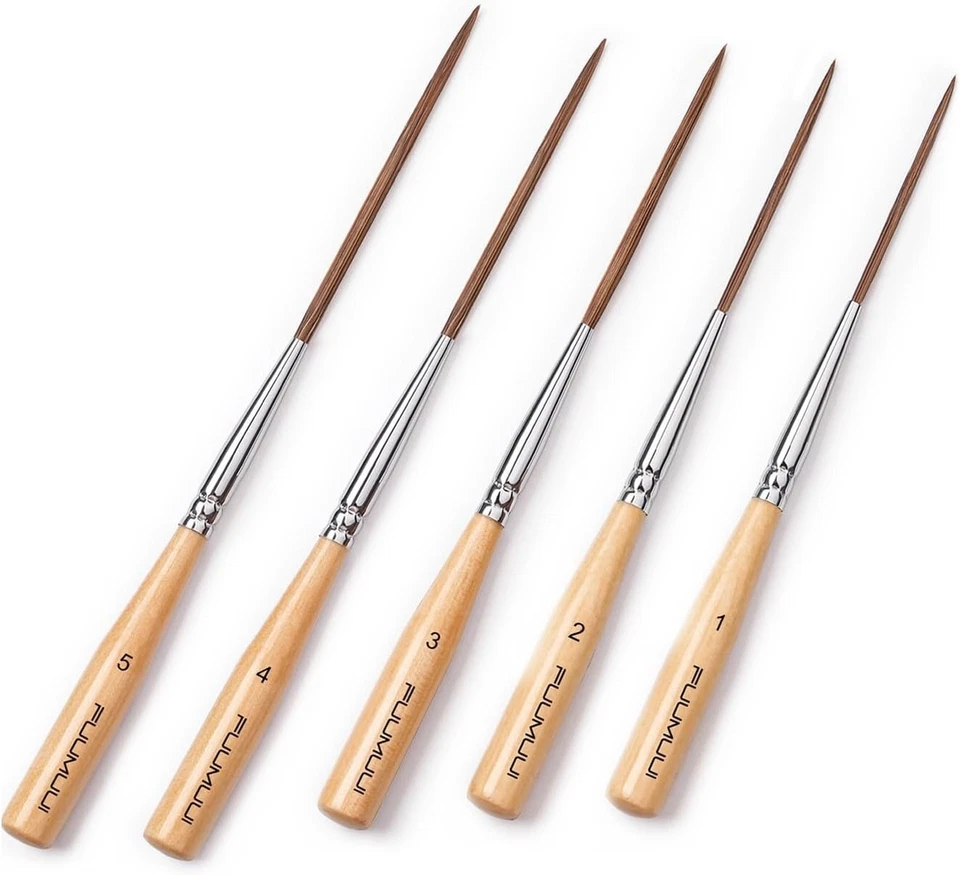 Pincel de forro largo premium para acuarela, acrílico y óleo - Herramienta de precisión definitiva Foto 3 de 4