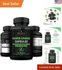 Super Greens - 120 Capsules, 500 mg Blend for Daily Nutrition  Immunity