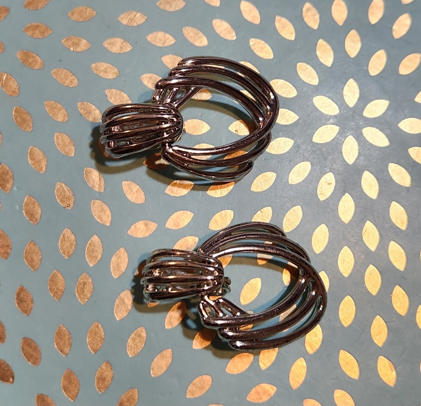 VTG Monet Silver-tone Door Knocker Clip-on Earrings