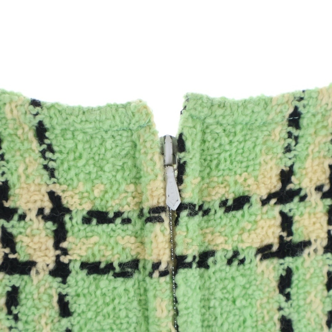 CHANEL 94p Tweed Check Dress Light Green Womens Used 0379367b63f1a5351c61d3a25c8 thumbnail 5