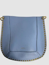 Isabel Marant Women's Blue Faded Oskan Crossbody Leather Purse Bag