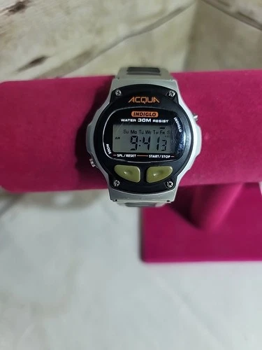 Rare Vintage Acqua Timex Digital Watch 1990s Multi Functions, Indiglo  Works