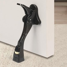 Black Kick Down Door Stoppers for Bottom of Door, Heavy Duty Kickdown Door St...