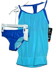 Speedo Swimwear Girls' Blouson Tankini 2-Piece Swimsuit Size 7
