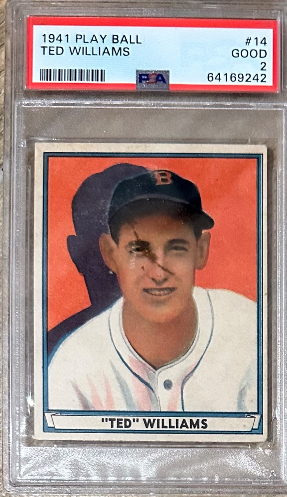 1941 play ball ted williams 14 PSA 2 with a mark