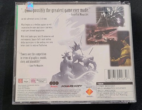 Final Fantasy VII (PS1, 1997) - Complet Sauf Disque 2 - Bon État - NTSC