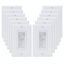 1 Gang Brush Wall Plate Decora Style White Brush Wall for Passing Through Spe...