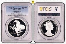 ISLE OF MAN PROOF 1 CROWN COIN 1997 YEAR KM#762a FAIRY JASMINE PCGS PR69 TOP ??