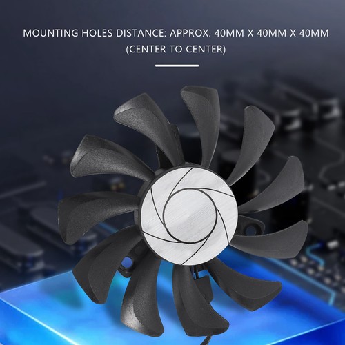 1X(HA8010H12F-Z 75MM 2Pin GTX1050Ti GPU Cooler DUAL Fan for GTX9497 - Afbeelding 8 van 8