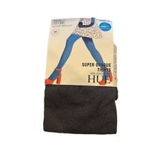 HUE Super Opaque Tights Non Control 90 Den Gray heather Size 3