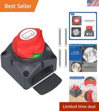 Battery Disconnect Switch 12V-48V Waterproof Marine Battery Cut Off Switch Ma...