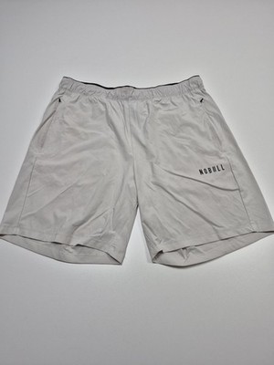 NOBULL Shorts Mens Large Gray Lined 8 Inseam Athletic Running Gym FLAW