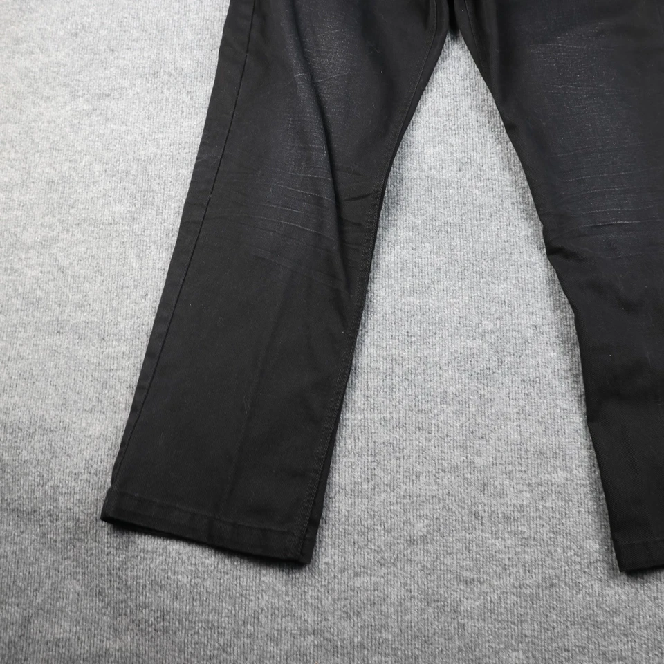 Pantalones de mezclilla Brooklyn Xpress para hombre 38x32 negros rectos bolsillos bordados Foto 4 de 4