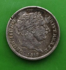 1819 George III Silver Shilling Coin #3427
