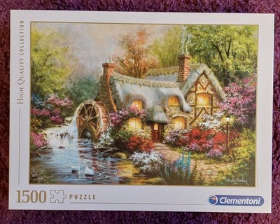 Clementoni Puzzle - Country Retreat Haus mit Wassermühle 1500 Teile vollständig