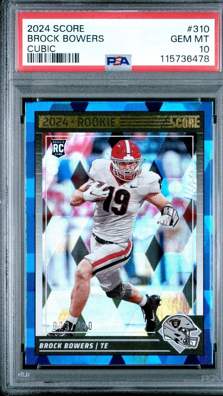 2024 Panini Score - Rookies Brock Bowers #310 Cubic /120 (RC) POP 1