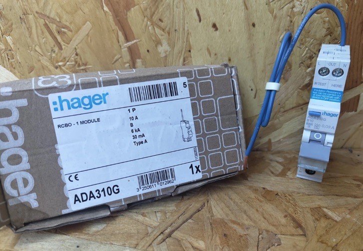 Hager 10A RCBO ADA310G B10 10 AMP 6kA 30mA TYPE B