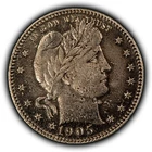 1905-S 25c Silver Barber Quarter - XF/AU Dets - SKU-Y6666