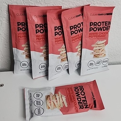 6 Servings Clean Simple Eats White Chocolate Peppermint .88 Oz 20 g Protein each