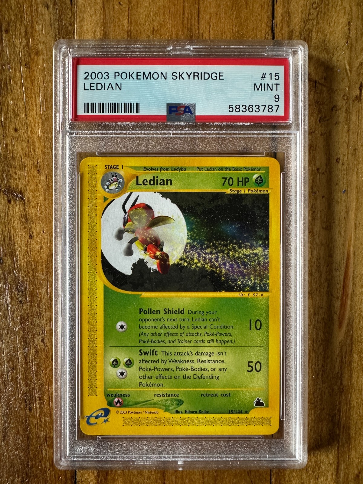 POKEMON TCG - SKYRIDGE - LEDIAN 15/144 - PSA 9