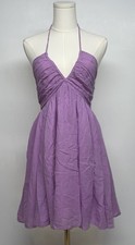 NWT American Eagle Purple Halter Tie-Back Cotton Mini Dress Sundress Womens L