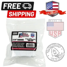 2 1/4" Square Pro Shot Cleaning Patches, 100% Cotton, 250 Count for Hunters