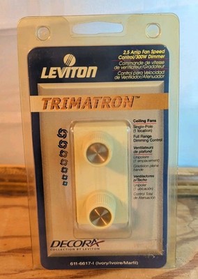 Leviton Trimatron Dual Fan Speed Light Dimmer 611-6617-I  Ivory NOS