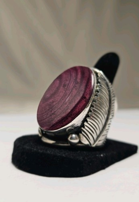 #ad #ad Sterling Silver Erecka Le Purple Spiny Oyster Ring Native Navajo Size 12.5 $350.00