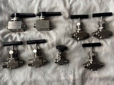 Lot of 8 SS Swagelok Valves, SS-45S8, SS-18RM...