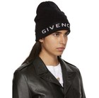 BNIB  Authentic Givenchy Intarsia Wool Logo Beanie O/S Black White — photo 2