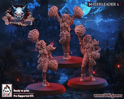 Vampire Fantasy Football Team Cheerleader und Sarg Medaille