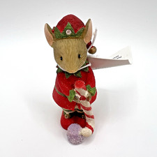 Enesco Tails With Heart Gumdrop Golfing Mouse 6010587 Christmas Elf - Box A