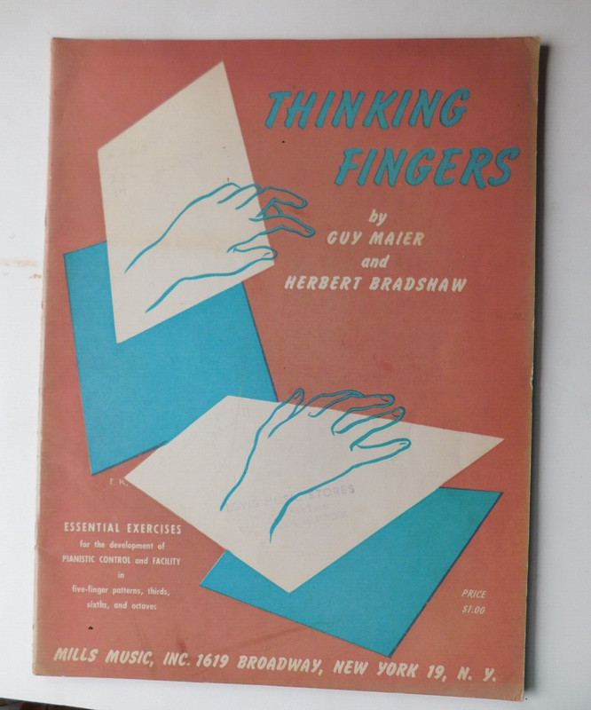 :Thinking Fingers," Piano Excercise Music Book