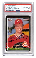 Tom Browning autographed 1985 Donruss Rookie card PSA/DNA Cincinnati Reds