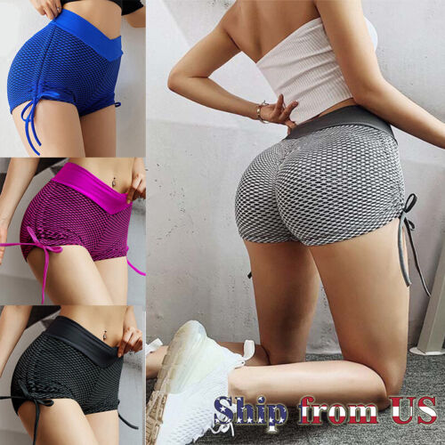 Women's Push Up Dots Print Yoga Shorts Sports Casual Gym Running Workout Pants