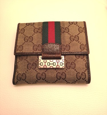 Gucci Geldbörse Sherry Line Mini GG Canvas Italien Wallet Portemonnaie Tasche