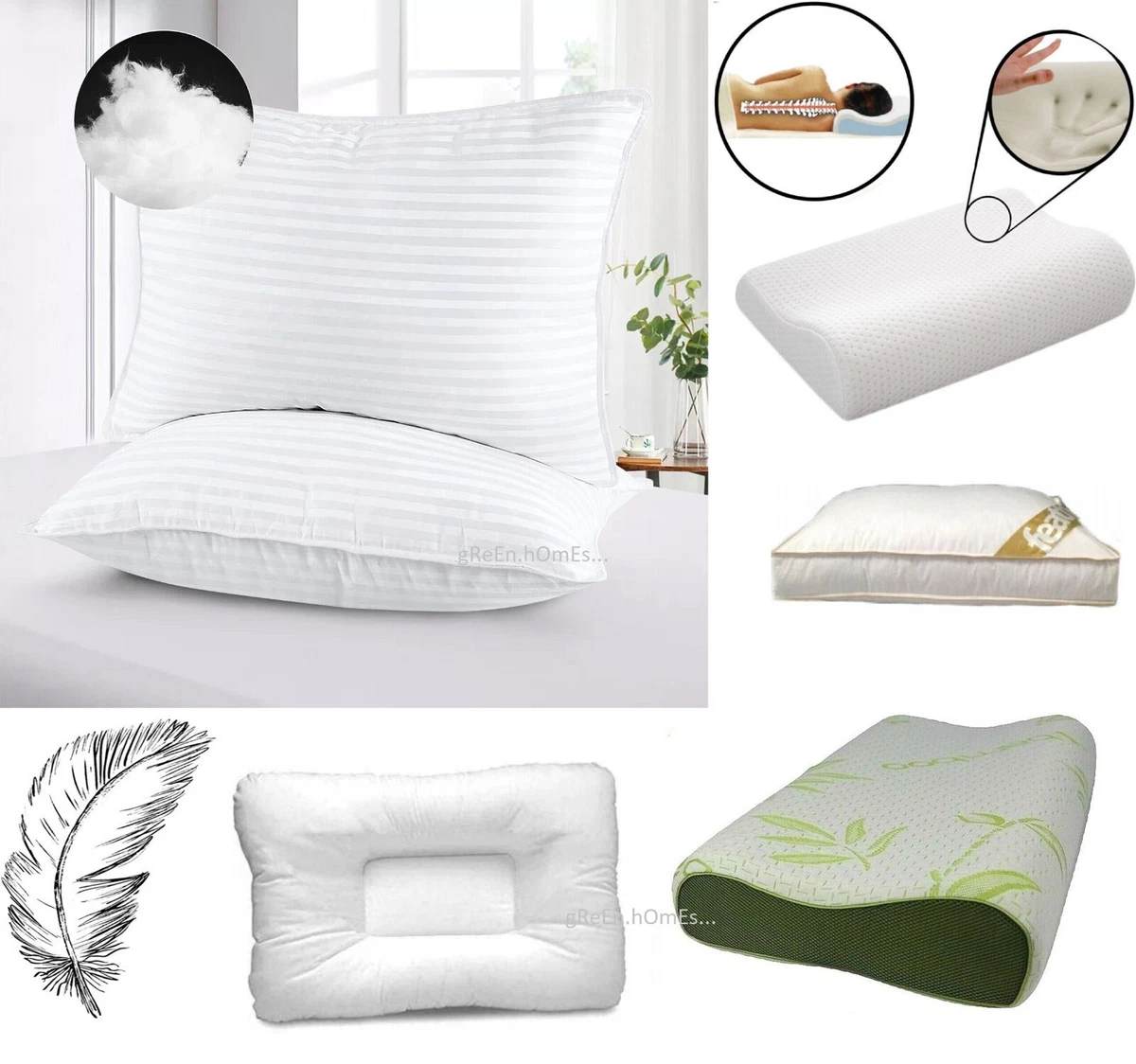 Types of memory foam pillows outlet