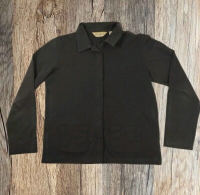 JAHRGANG Eddie Bauer Dunkel Graue Shacket Mantel Jacke Herren Größe Mittel 