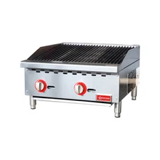 Omcan USA 47377 24" Countertop Gas Radiant Charbroiler w/ (2) Burners, 70.000...