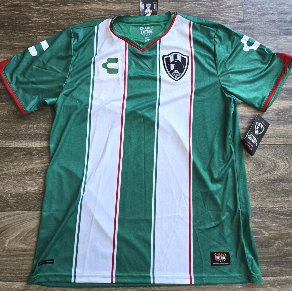 NWT Charly Club De Cuervos Season 4 Futbol Soccer Jersey Green
