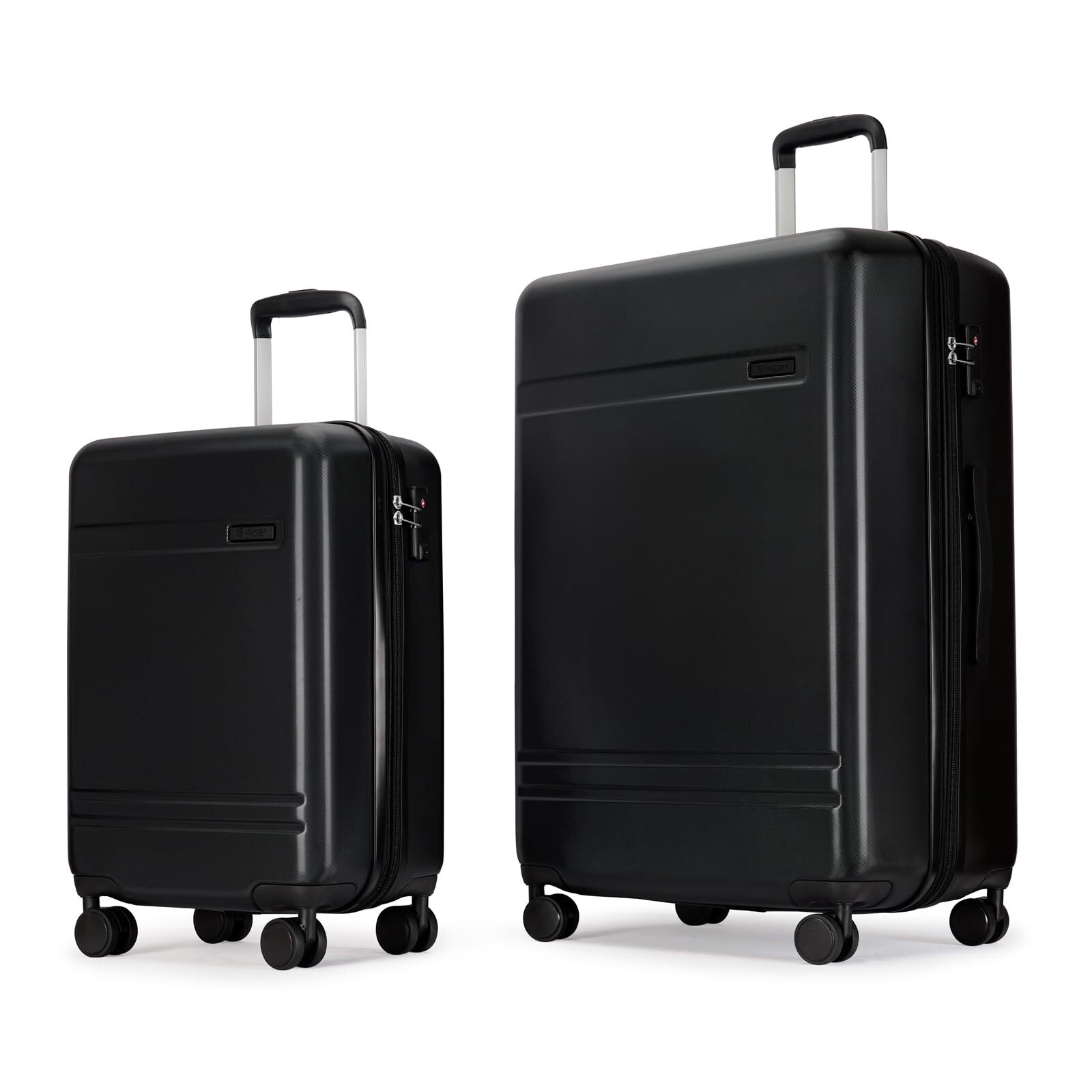 GinzaTravel 2-Piece Luggage Sets Expandable Suitcases with 4 Wheels PC+ABS Du...