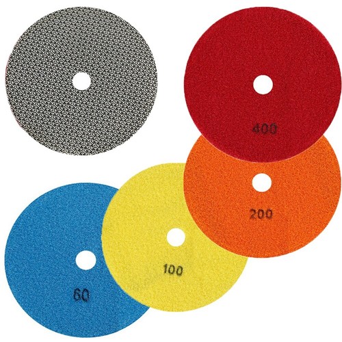 Polierpad Set (4 Stück, 50 Mm) Für Stein & Fliesen – Nass/Trocken, Körnung 200