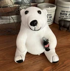 Vintage Coca-Cola Branded Polar Bear Plush Early 90s Arctic Stuffed Animal Coke